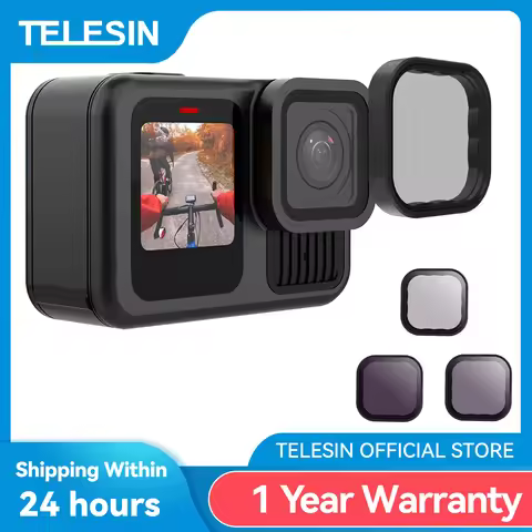 TELESIN ND8 ND16 ND32 ND64 CPL Lens Filter Set Aluminium Alloy Frame for GoPro Hero 13 Action Camera