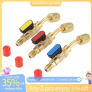 In stock-Angled Compact Ball Valve 1/4 Inch SAE, Air Conditioning Refrigerant R410A R134A Shut Valve