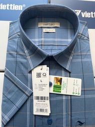 Áo sơ mi Việt Tiến tay ngắn vạt ngang  (6U0581)
