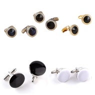 KEMEJA C17 & C18 2pc Shirt Buttons / Simple Round Cufflink, French Cufflink Business Wedding