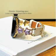 Star Leather Watch Strap For A-pple Watch Strap Watch Series10 Series9 Series8 7654321,SE2, Ultra iW