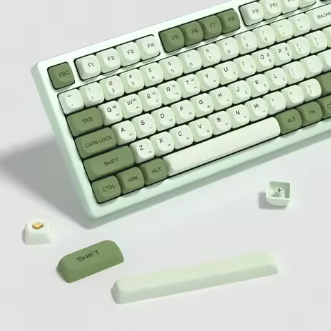 KBDiy Matcha Korean Keycap Green MAC ISO KOA Profile Retro PBT Keycaps For MU68 Pro K500 B61 Mechani