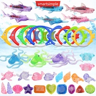 SMARTSIMPLE 1Pc Kids Diving Game Toys Set Throwing Toy Swimming Pool Circle Underwater Summer Gift S