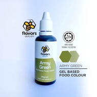 Gel Based - Army Green Food Coloring 35g / Warna Gel - Hijau Tentera Pewarna Makanan 军队绿色/军队青色 - 凝胶食