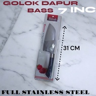 PISAU GOLOK DAPUR BASS 7INC MODEL LEBAR SAYURAN DAGING GAGANG FIBER MOTIF G1203