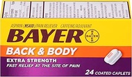 Bayer Back & Body Extra Strength Aspirin, 500mg Coated Tablets, Fast Relief at the Site of Pain, Pai