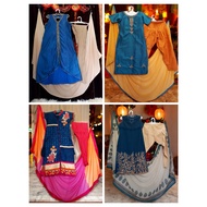 KURTI PARTY SHORT SLEEVE FULLSET PREMIUM SHAWL PANTS NEW AND PRELOVED