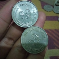 koin asing 50 cent singapura sgd