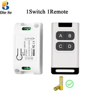 RF433MHz Diese รีโมทคอนโทรลไฟฟ้ากระแสสลับ110V 210V 220V 230V 1-CH 10A ไร้สาย4Buttone ใช้ได้กับโมดูลร