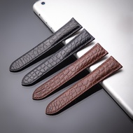 22*18MM,23*18MM ForTank/Ballon Bleu Strap Round Grain Alligator Leather Band Curved End Perfect Fit 