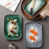 長方形盤子日式餐盤陶瓷家用北歐創意淺平盤菜盤魚盤西餐盤早餐盤