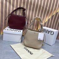 GANNI Temperament Woven Storage Bucket Bag Hexagonal Three-Dimensional Shape Commuter All-Match One-