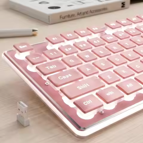 EWEADN X7S Wireless Keyboard 2.4G Backlit Silent Rechargeable Keyboard Hot-Swappable Keys For Office