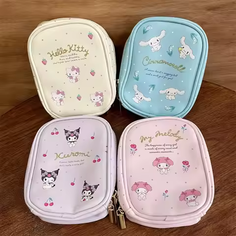 Hello Kitty peripheral Sanrio kuromi Melody cinnamon dog makeup bag portable storage coin wallet KT 