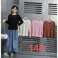 [nafdza.bdg] Girls' long-sleeved jeans cargo skirt set
