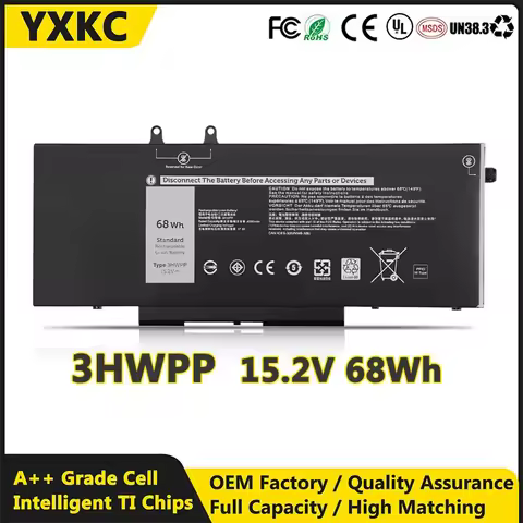 3HWPP 15.2V 68Wh Laptop Battery For Dell Precision 3541 3551 Latitude 5501 5411 5410 5510 Inspiron 7