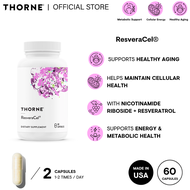 Thorne ResveraCel 60 Capsules Healthy Cellular Aging NAD+ & Mitochondrial Support Enhance Cellular E