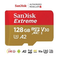 TMT (ส่งด่วน) SANDISK Extreme Micro SD card 128GB [190MB] SDcard แท้ UHS-I V30 4K U3 C10 Memory card