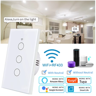AXUS 1 2 3-Gang Smart WiFi Touch Switch, US Standard, Neutral/No Neutral Wire, Compatible with Tuya 