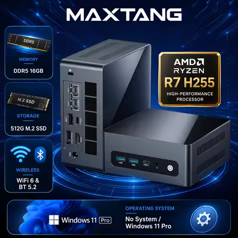 Maxtang H255 Gaming Mini PC AMD Ryzen7 H 255 (Upgraded 8745HS,Up to 4.9GHz) WiFi6/BT5.2 Dual 2.5G LA