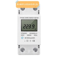 SIMPLESHOPLS KWh Meter, Digital Display Single Phase Electric Meter, Precise LCD Screen 2 Wire 2P DI