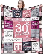 VivaJoy Blanket Birthday Gift for Women 30th Birthday - Throw Blanket, 150 x 130 cm, Gifts for Women