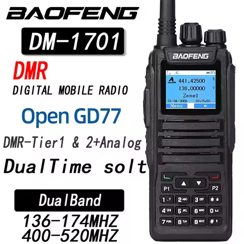 Baofeng DM-1701 Dual Band DMR Digital & Analog Two-Way Radio | Dual Time Slot | Tier I & II | Open G
