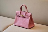 『RP精品』愛馬仕 HERMES 鱷魚皮 柏金包 Birkin 30 櫻花粉 金扣 限量款