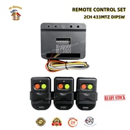 Autogate 2CH  Remote Control 433mtz DIPSW - Black Colour ( Receiver / Remote Control ) - - READYSTOC