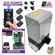 WIFI R3000 4CH 433MHZ EMATIC DC Sliding Motor Built-in Autogate Set for 600kg Gate E Matic - Full Se