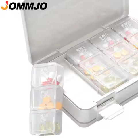 1PCS Travel Pill Organizer 3 Times A Day, Weekly Pill Organizer 3 Times A Day, Pill Box Double Side 