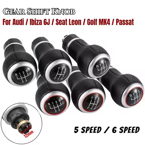 12mm Gear shift knob Lever Stick For Audi A3 A4 B6 B7 B8 A6 S4 8K A5 8T Q5 8R S Line / Ibiza 6J / Se
