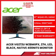 ACER VG272U W2BMIIPX, 27H, LED, BLACK, NATIVE 400NITS MONITOR