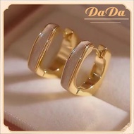 ต่างหูอิตาเลี่ยนครึ่งทอง 18K (AU750) เครื่องประดับเพทายสี่เหลี่ยมทองแท้ 89.9%