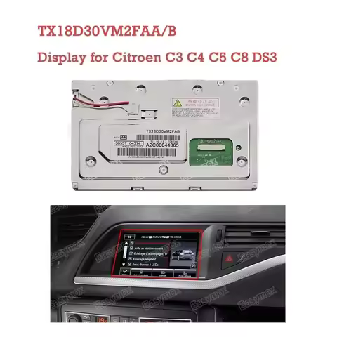 7" LCD Display TX18D30VM2FAA AB for Citroen C3 C4 C5 MK2 C8 DS3 Radio Navigation 9673538880 GPS Scre