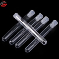 PINOU Laboratory Test Tubes, With Screw Cap Transparent Plastic Test Tubes, School Lab Supplies Roun