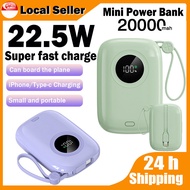 22.5W Super Fast Charging Mini Power Bank 20000mAh Power Bank for iPhone Mini Power Bank Fast Charging With Type-C Cable