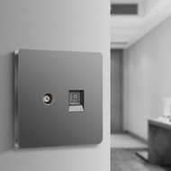 Puxi Gray Computer TV Integrated Socket TV Network Cable Two-in-One Network Cable Closed Route Cable