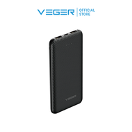 พาวเวอร์แบงค์ VEGER P10 Power Bank 10000mAh แบตสำรองลายเคฟล่า ขนาดกระทัดรัด เบาบาง รับประกันสินค้า 1