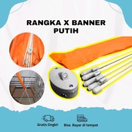 Tiang Rangka X Banner Putih Ukuran 160 x 60 CM