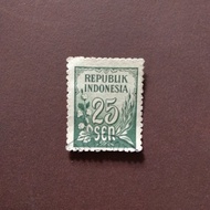 Prangko Indonesia 25 sen Padi-Kapas 1951.