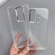 Redmi Note 8 Pro 9S 8A 7 9C 9A 9 Chrome Button Transparent Soft TPU Slim Phone Case Cover