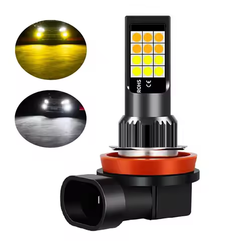 1Pcs Dual Colors H11 H8 9006 HB4 881 H27 High Quality 3030 LED Auto Fog Lamp Car Anti Fog Light Bulb