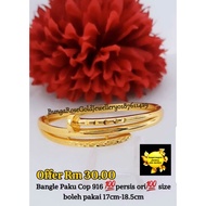 🔥Bangle Paku Cop 916 💯persis ori💯 size boleh pakai 17cm-18.5cm🔥