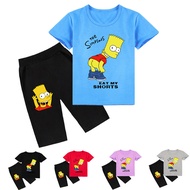 2026 E-commerce Children's Clothing Simpson Fashion Print Simpson Short-Sleeved T-Shirt Summer+Short