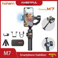 Hohem ISteady ไม้เซลฟี่ M7ระบบกันโคลง3แกนกล่องใส่โทรศัพท์เซลฟี่ในตัวสำหรับ Ipone/android Gimbal
