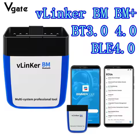 New Vgate VLinker BM BM+ Wireless Connection Bluetooth3.0 4.0 BLE4.0 OBD2 Code Reader For Android An