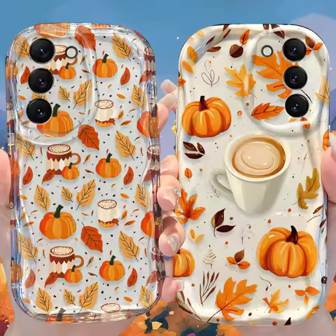 Pumpkin Coffee Case for Samsung Galaxy S25 S24 S23 S22 S21 Ultra Plus S20 FE A73 A72 A71 A56 A55 A54