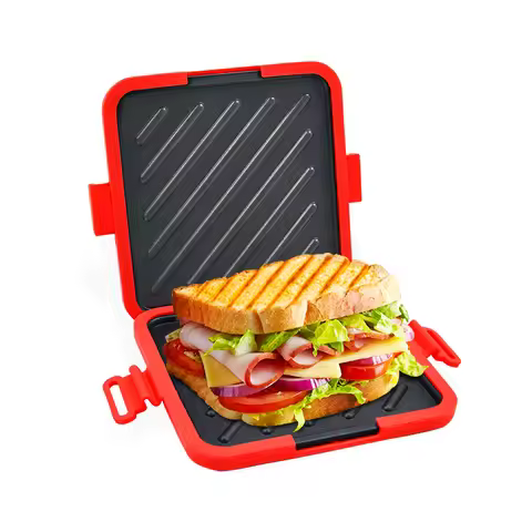 Microwave Sandwich Maker Pan – Quick, Crispy Toast Baking Tray, Non-Stick, Food-Grade Iron, Ideal fo