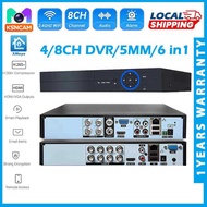 AHD DVR 8CH 4CH Video Recorder 5MP HVR 5MN 16CH 6in1 CVI TVI1080P Digital Audio XVR HDD For Analog C